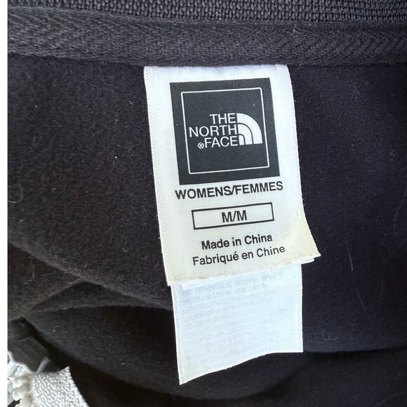 THE NORTH FACE black white contrast zip up satin athleisure mock track jacket - Picture 7 of 7